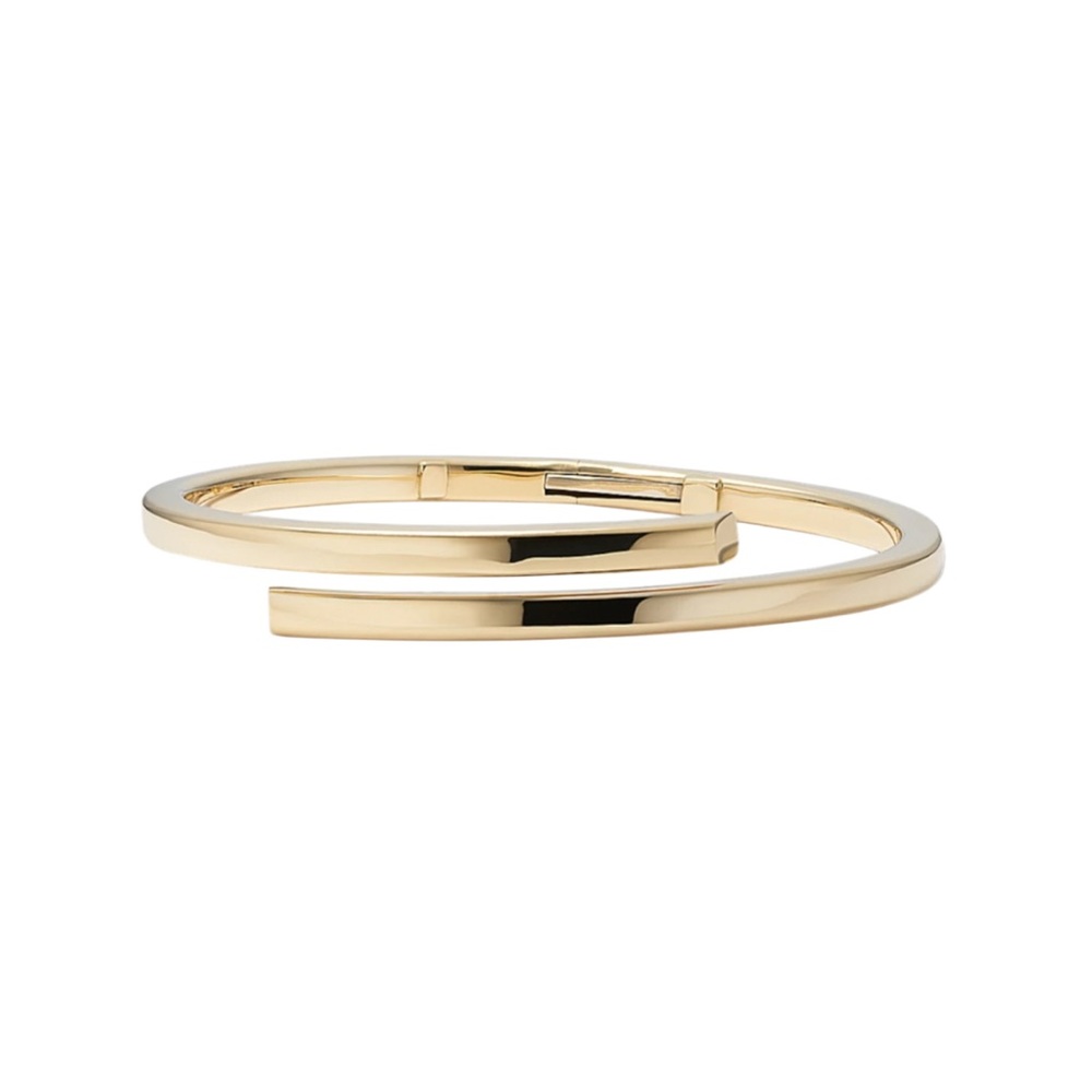 Yellow Gold Bypass Bangle Bracelet